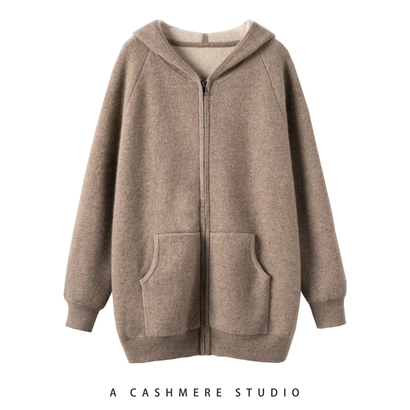 【男士100%纯山羊绒衫】空气层重磅加厚帽衫羊绒衫H2210