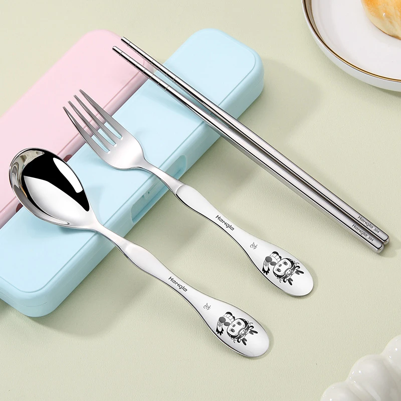 食品级304不锈钢餐具勺筷套装收纳高颜值学生外带便携餐具一人用