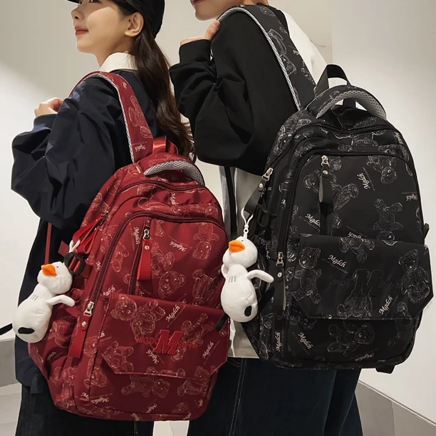 书包女初中大学生潮流韩版高中生时尚小学生男士百搭小众简约印花