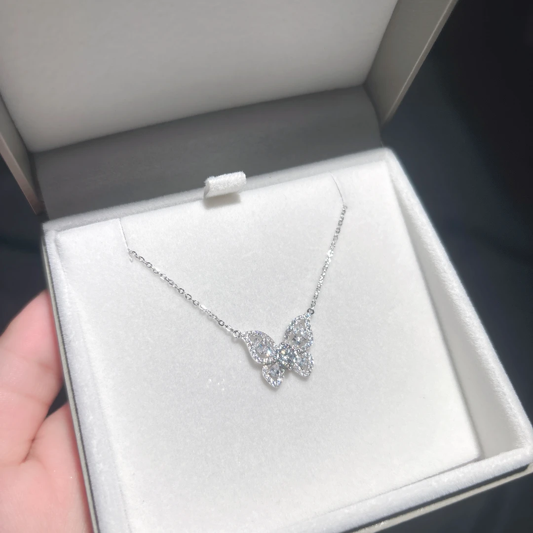 坠链均925银莫桑石 醉棠 M-38 50分白色莫桑