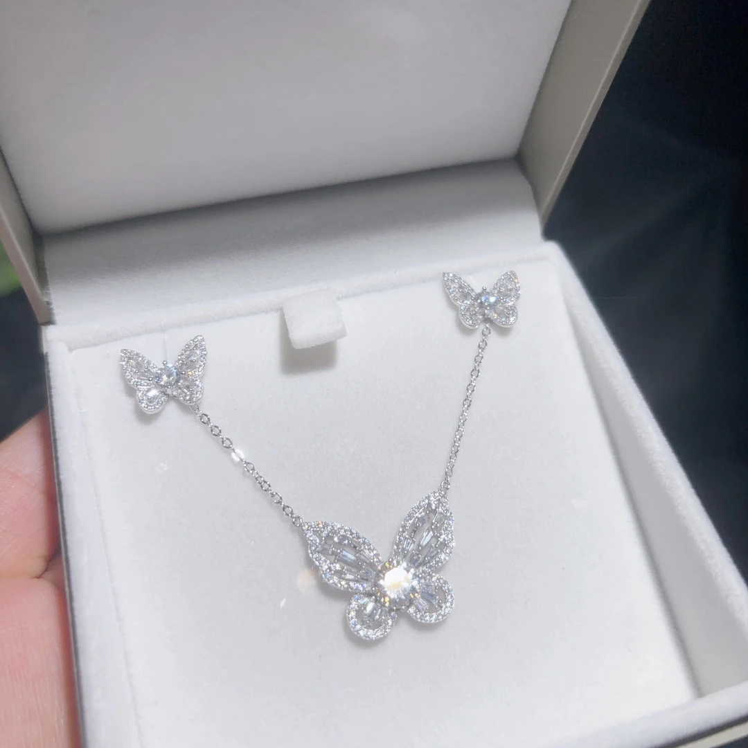 坠链均925银莫桑石 吟椿 M-166