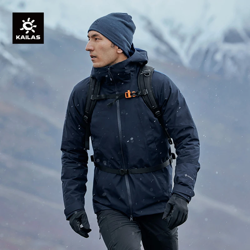 凯乐石哲古三合一冲锋衣GTX户外运动2L防水800蓬羽绒内胆登山服男