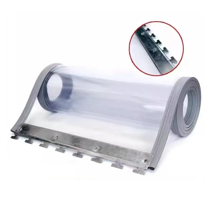 空调隔断透明磁吸门帘超市商用pvc软皮帘打孔高透新款四季定做