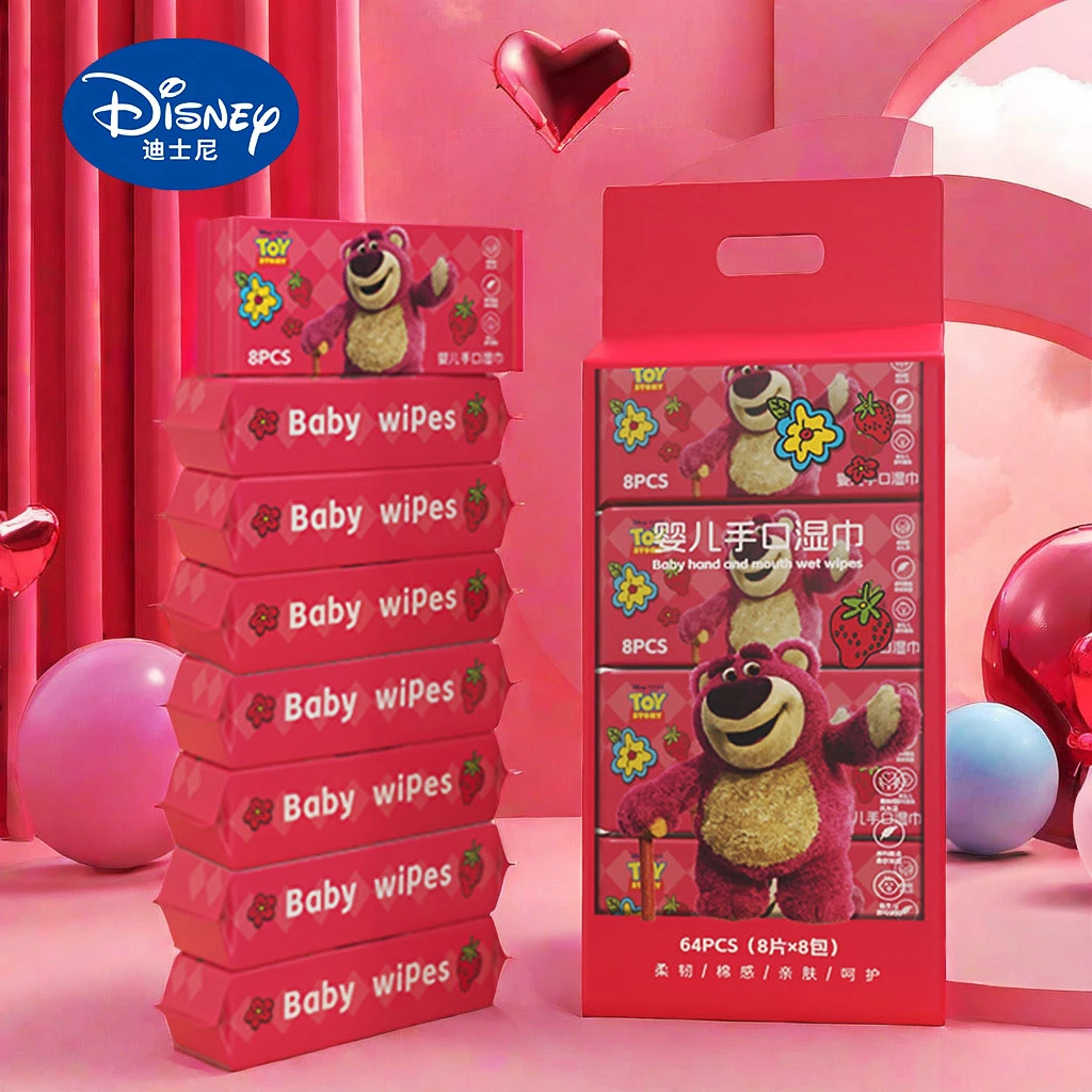 福A迪士尼8包8抽便携超迷你婴儿湿巾可爱亲肤学生一次性洁肤水润
