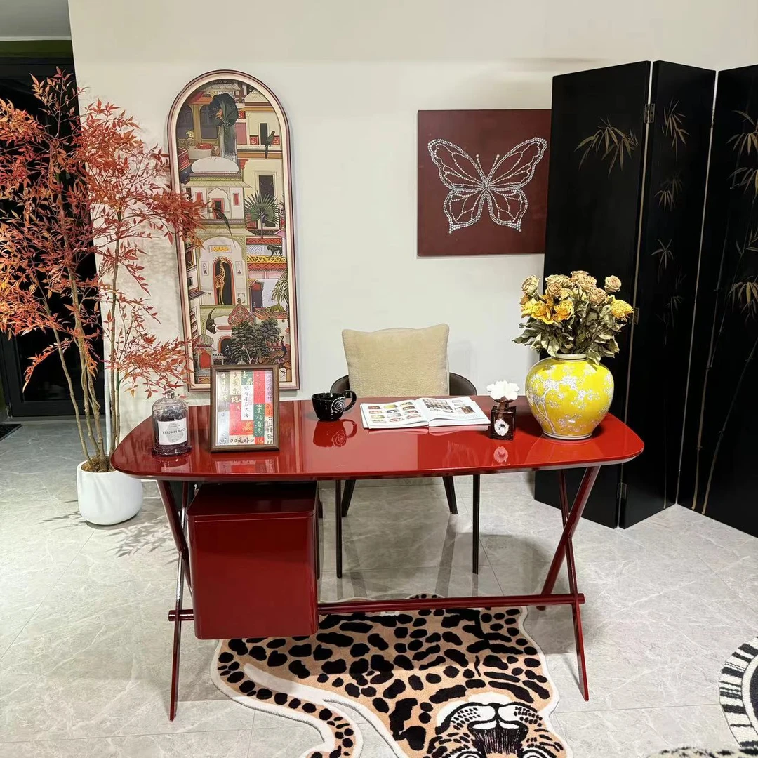 【小红桌】时尚轻奢意式中古法式奶油北欧风创意高端家用办公妆台桌