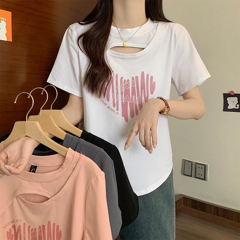 胖妹妹小众设计感短袖t恤女夏季新款大码宽松显瘦百搭遮肉上衣ins