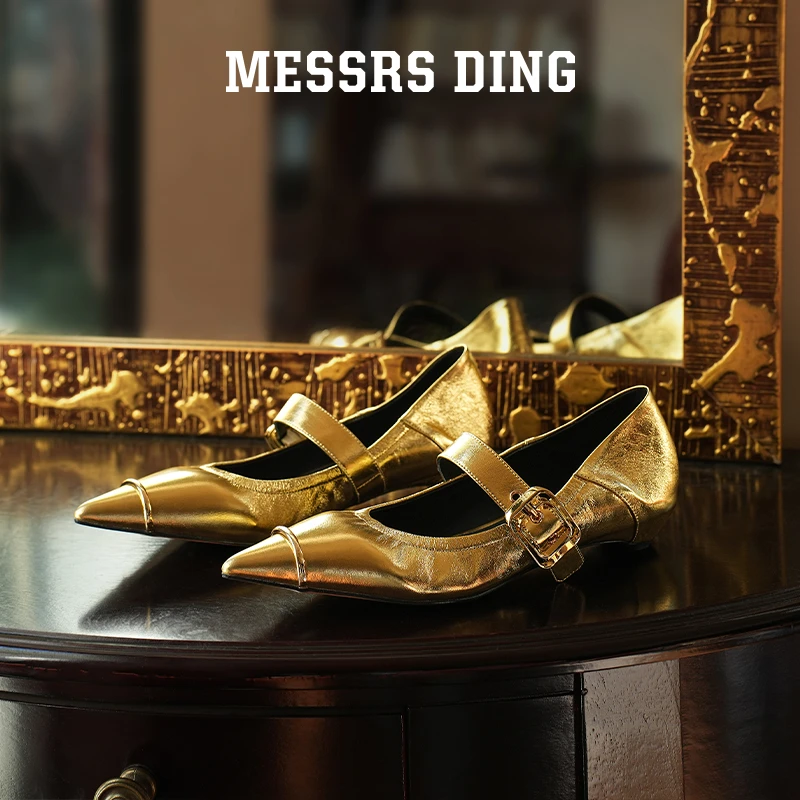 MESSRS DING·繁花·尖头玛丽珍浅口单鞋平底鞋女鞋