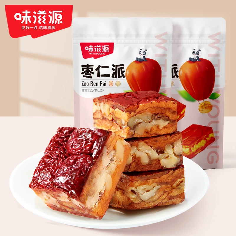 味滋源枣仁派袋原味清甜美味下午茶真材实料全国口感252g*2零食