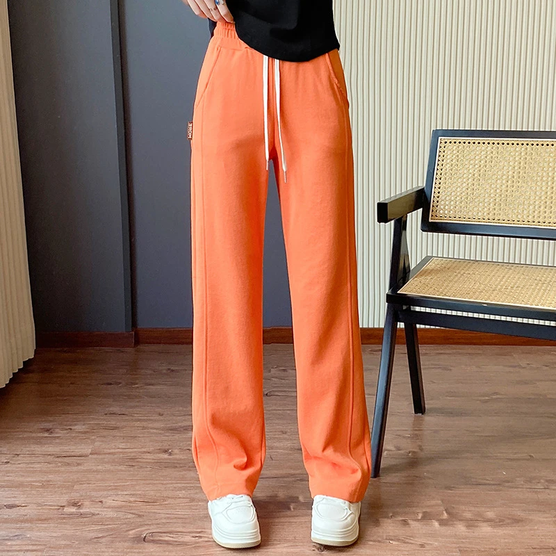 2024夏款薄裤子直筒时尚休闲裤垂感显瘦百搭女棉面料