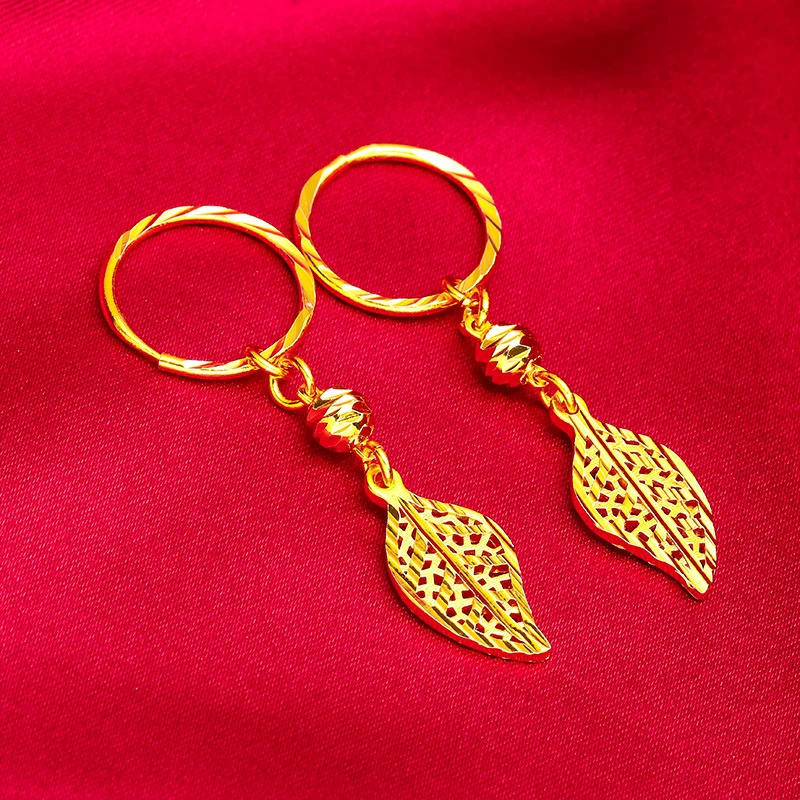 合金耳饰 （精品镂空树叶耳环）精美防过敏气质时尚女款饰品