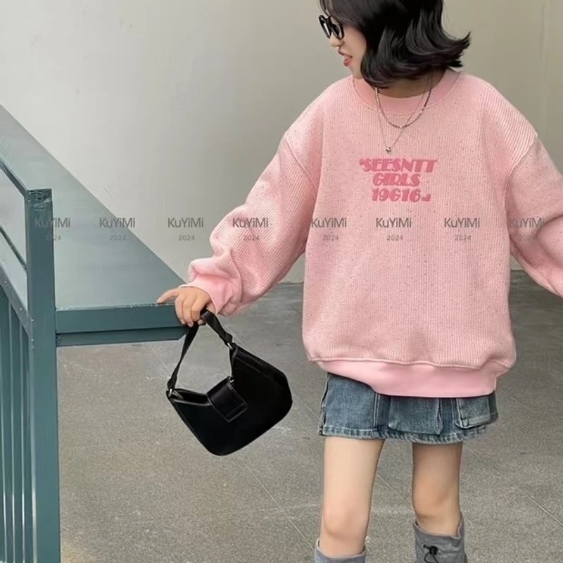 1108XW加绒加厚针织字母款纯色针织卫衣85523