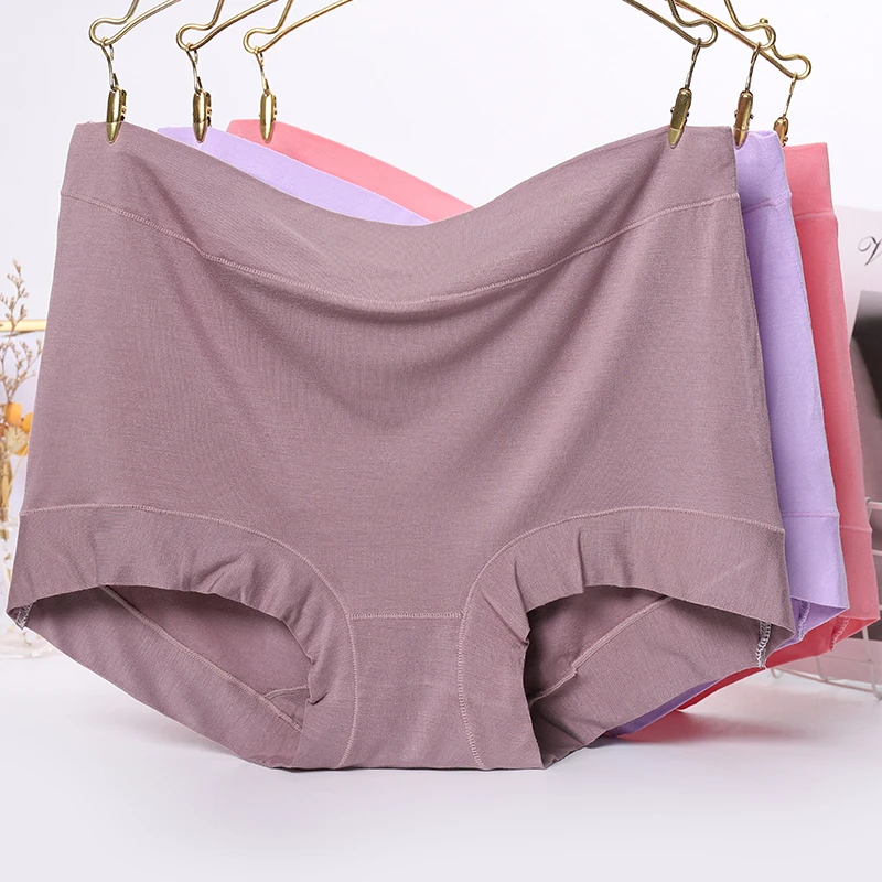 高腰内裤女加大码加肥舒适透气高弹纯色中老年妈妈女士三角裤
