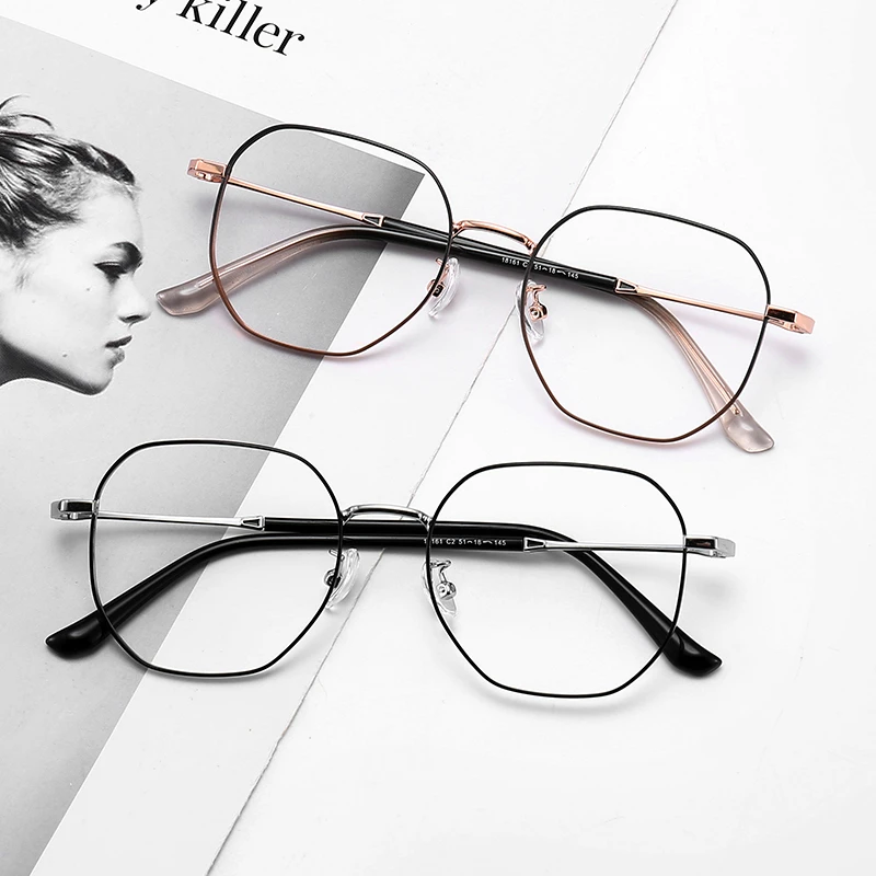 网红复古超轻韩版平光眼镜架大框多边形女款百搭圆框宽边时尚潮流