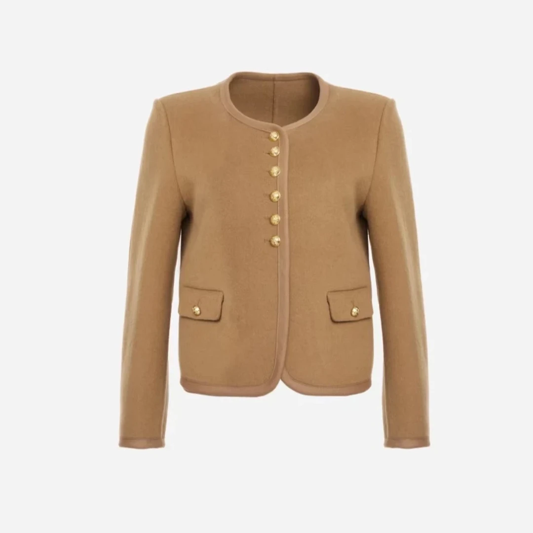 GEJIN/歌锦2024秋季新款气质简约设计师双面羊毛大衣9352481146