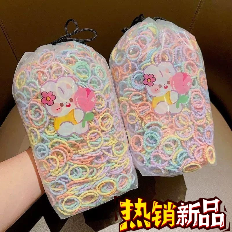 儿童发圈弹性好不伤发橡皮筋宝宝扎头发彩色小女孩拇.指发绳头绳