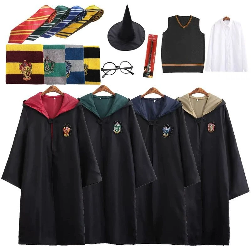 哈利波特服装魔法袍cos服连帽衣服万圣节披风斗篷儿童周边学校