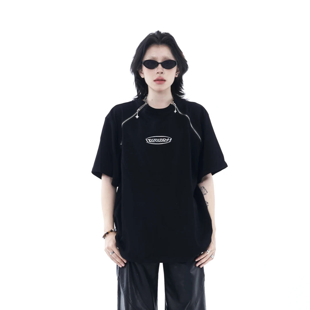 Onenine11短袖男女款短袖拉链自设计