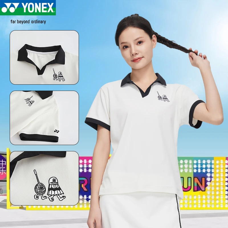 新款YONEX羽毛球服男女短袖115454POLO艺术合作衫休闲运动上衣