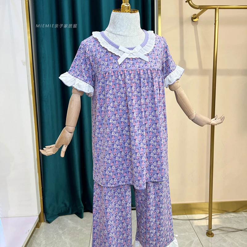 【小木瓜套】夏季新款儿童睡衣女孩5A优可丝抑菌短袖短裤家居服3778