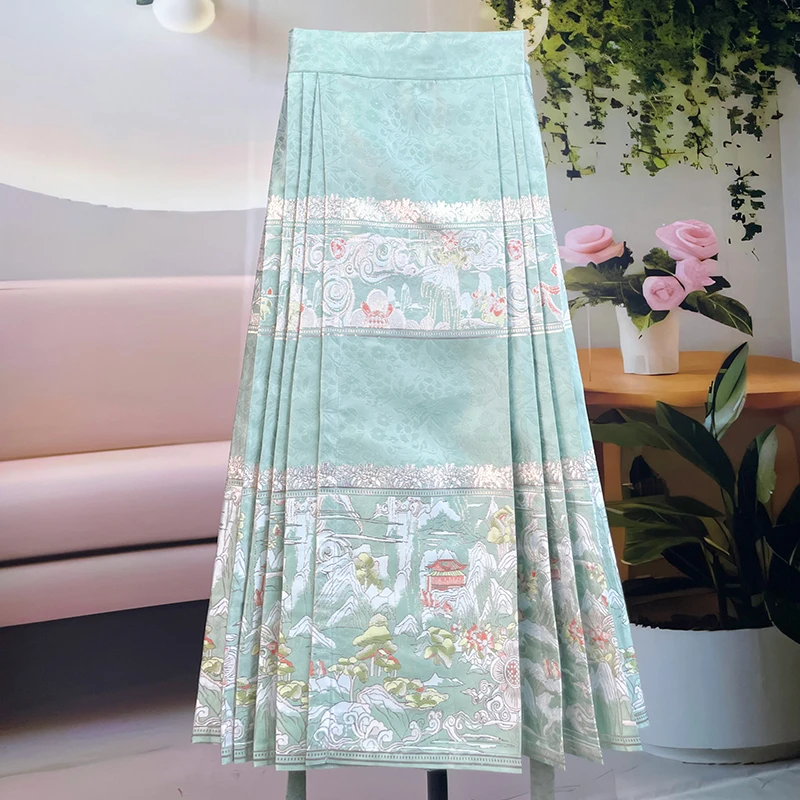 【江山锦绣】织锦刺绣马面裙女夏季新款国风汉服薄款a字半身裙