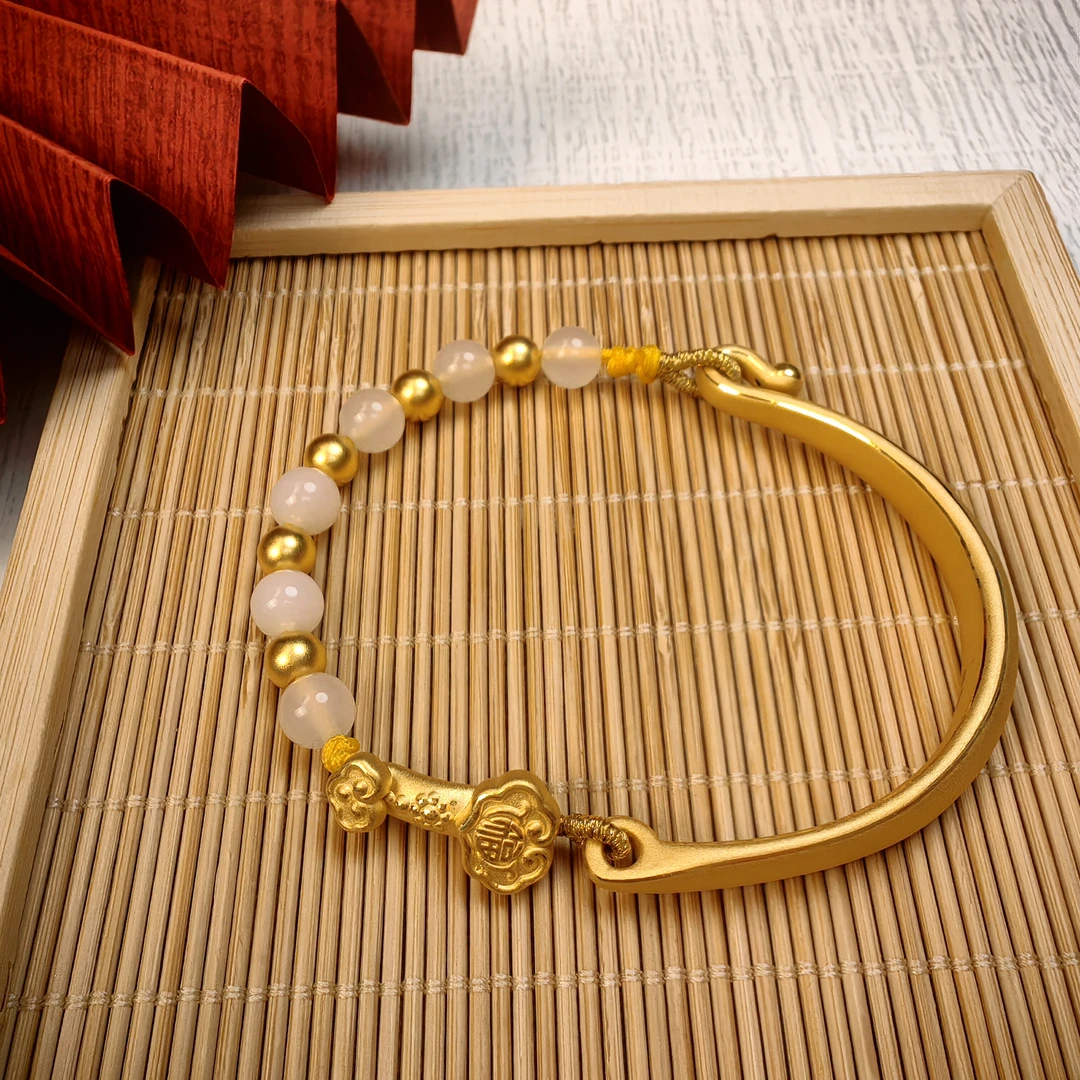 Chow Tai Seng/周大生周大生足金半镯半链时尚百搭礼物