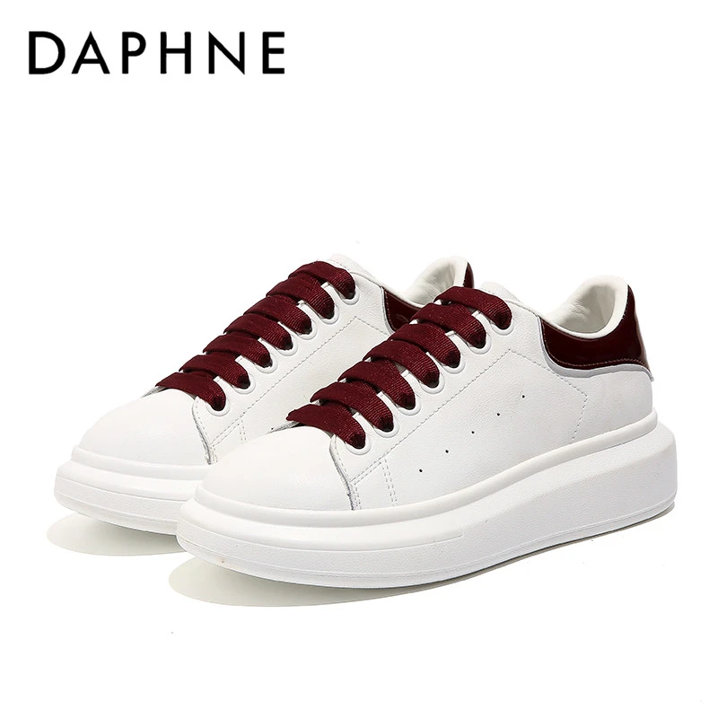 Daphne/达芙妮2025秋冬爆款时尚厚底百搭小白鞋保暖加厚增高女鞋