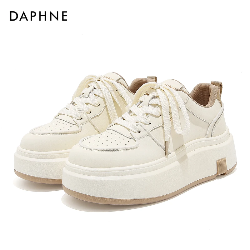 Daphne/达芙妮小白鞋女款2025爆款秋季时尚百搭休闲厚底潮流女鞋