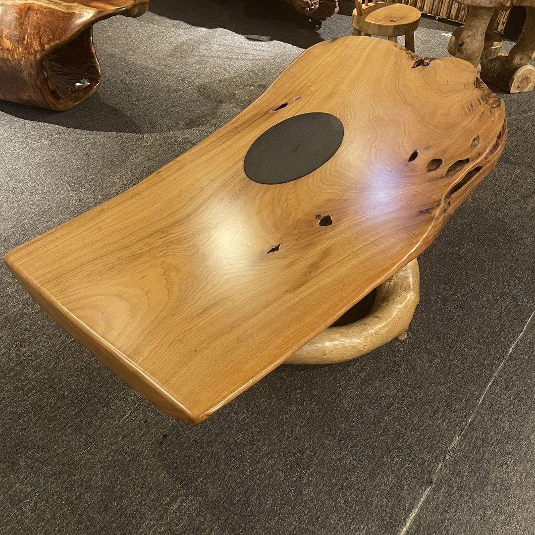 香樟木 天然原木造型诧寂风民宿家用茶桌办公招待休闲自用茶几
