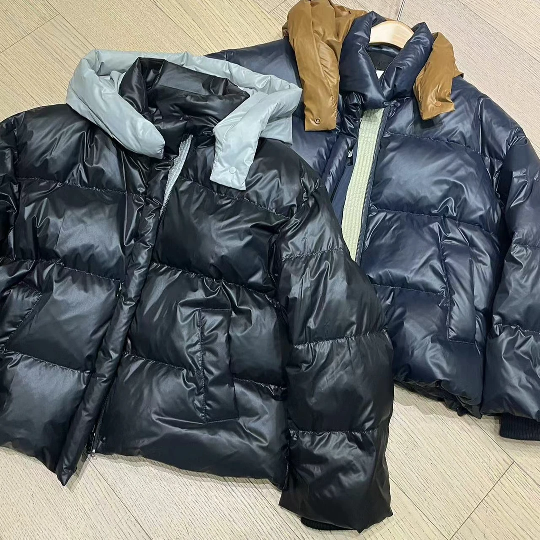 【高高货】KMS连帽拼色面包羽绒服