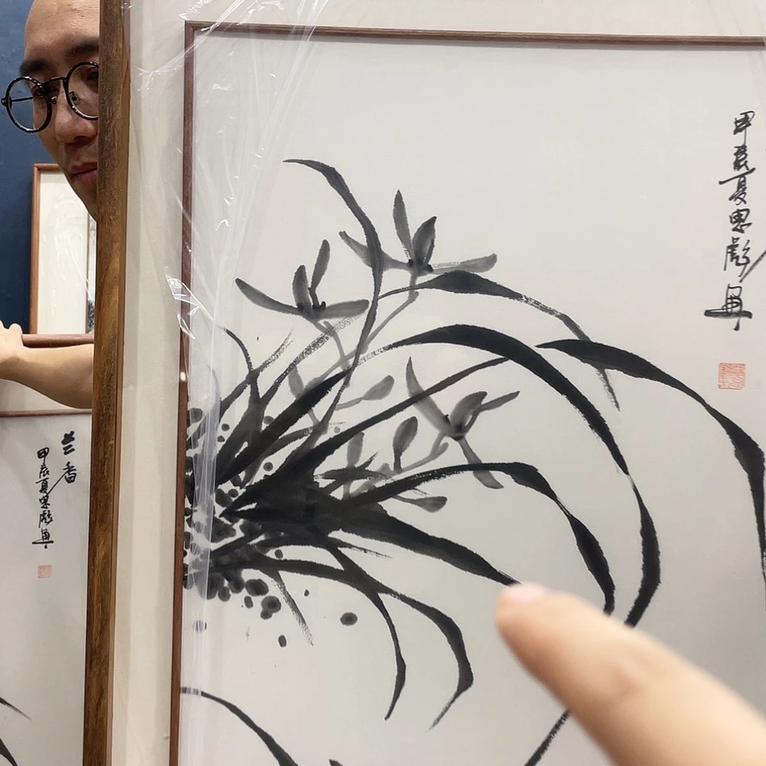 绘画带框绘画作品