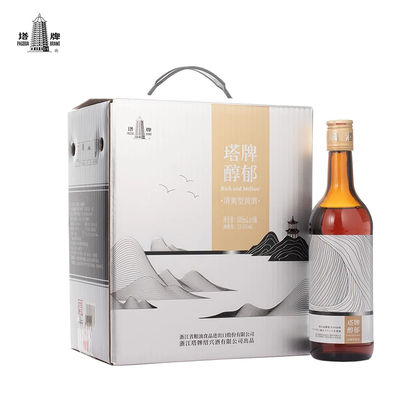 塔牌醇郁传统手工冬酿绍兴花雕酒500ml*6瓶整箱装手工黄酒
