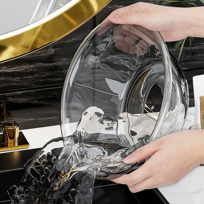 透明洗脸盆轻奢洗头盆轻奢洗脚盆家用盆子洗衣盆洗屁股加厚大小盆