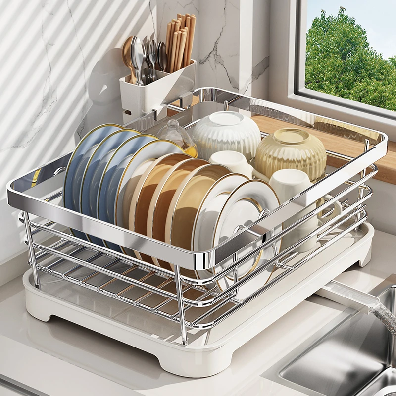 优勤碗盘沥水架碗架304不锈钢厨房沥水篮置物架放碗筷碗碟收纳架