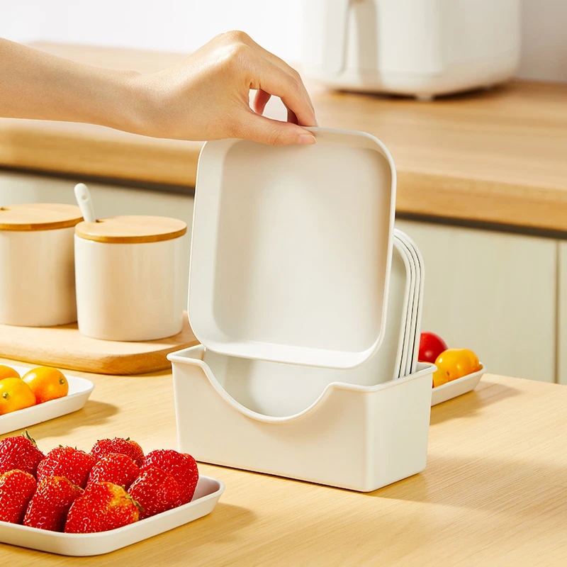 吐骨盘餐盘网红家用餐桌带底座吐骨碟垃圾盘零食水果盘简约收纳碟