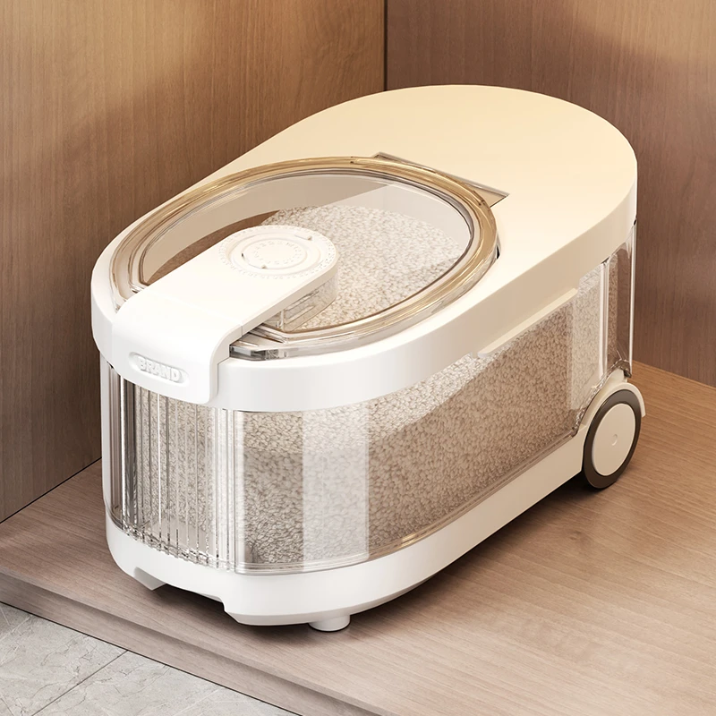 优勤带轮记时米桶大容量密封防虫防潮防尘卡扣便携开盖可计存放期