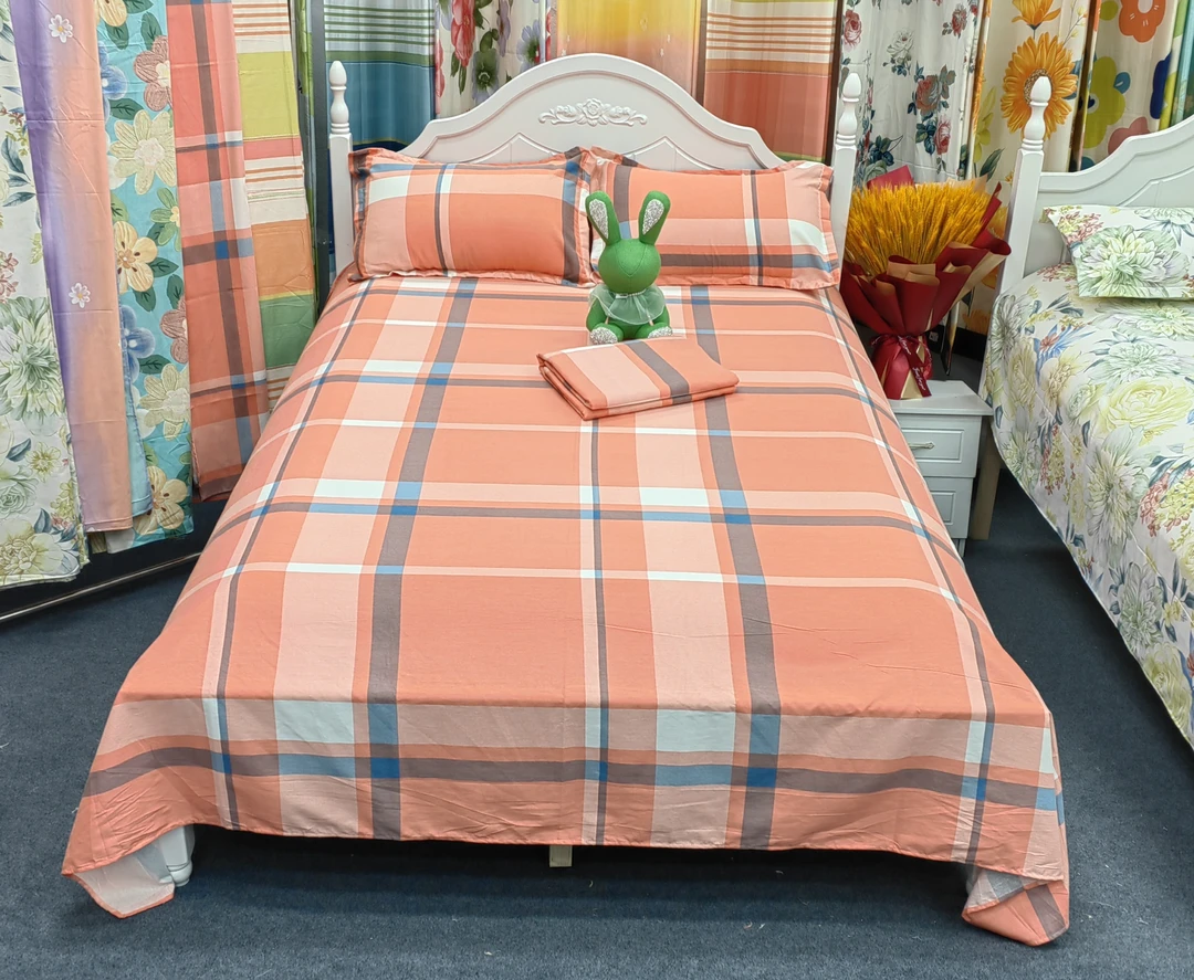 【3米布块】 英伦粉格 尺寸3米*2.4米 亲肤 透气印花 时尚加厚 斜纹