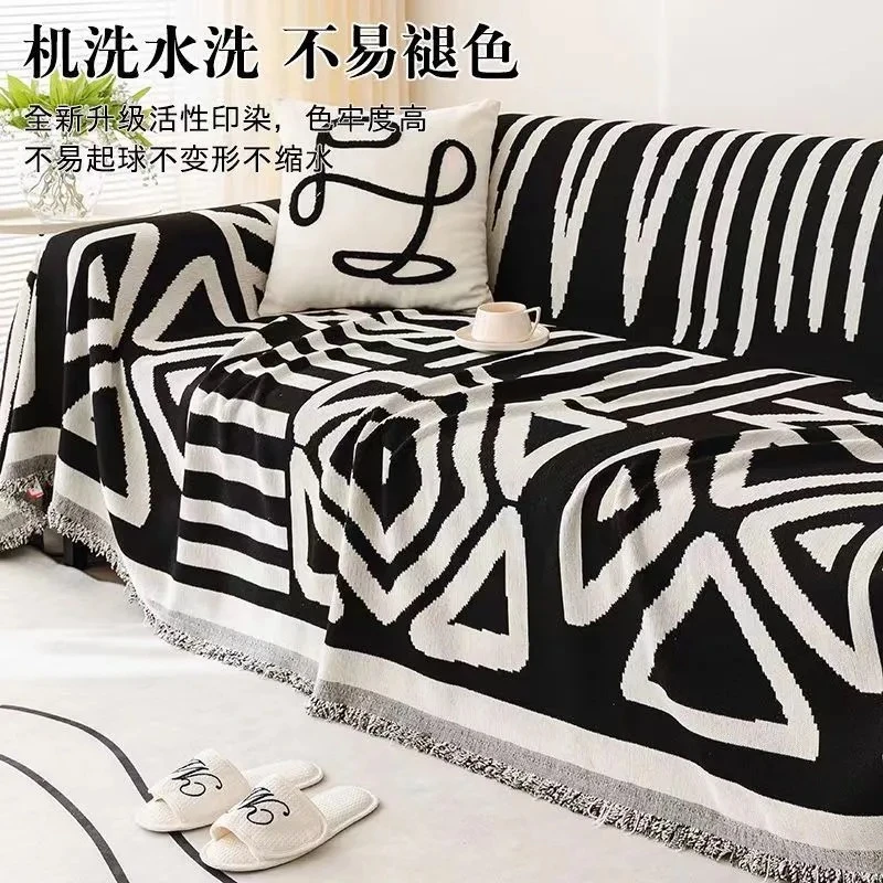 雪尼尔网红一片式防滑沙发毯简约防猫防尘机洗全盖盖布巾沙发巾