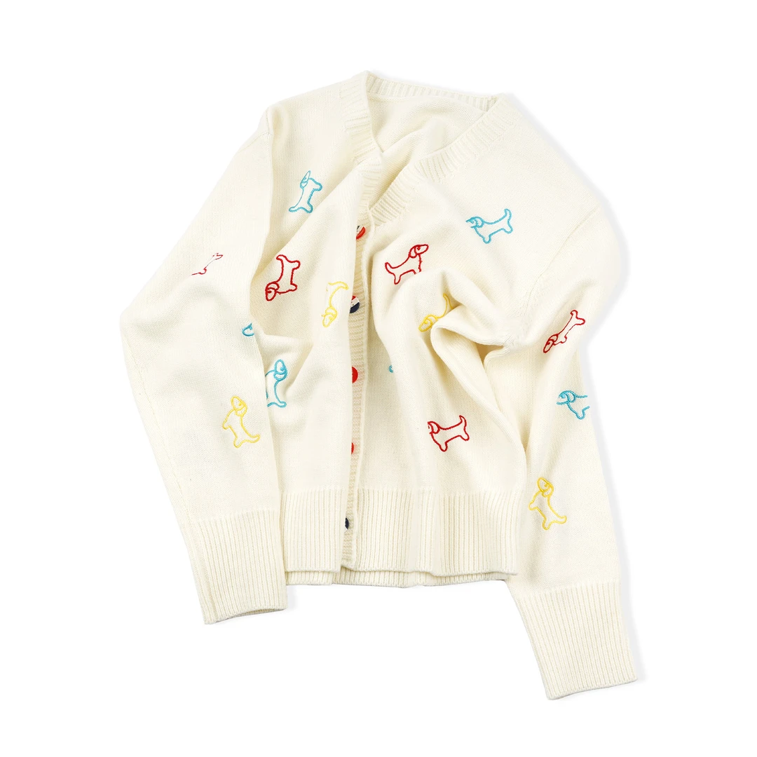 【甜美刺绣开衫】CY4MC0026宽松秋冬长袖百搭设计师款甜美刺绣开衫