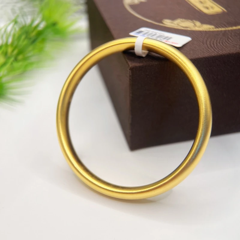 足银手镯 哑光泥鳅背轮胎手镯