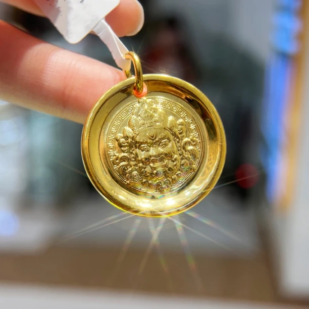 吊坠足银 亮面黄财神吊坠大小号（不含链）