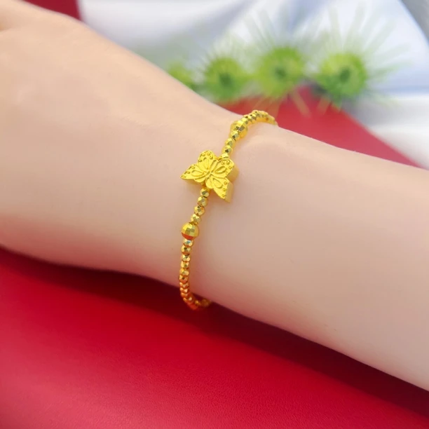 千璐足银手链 P0509蹦迪珠蝴蝶手链M扣欧若风