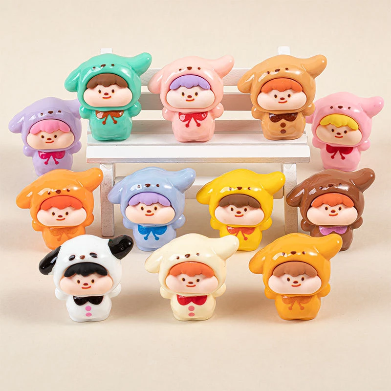 【现场拆袋】九宫格-棉花糖小狗萌小粒 diy饰品奶油胶钥潮玩摆件