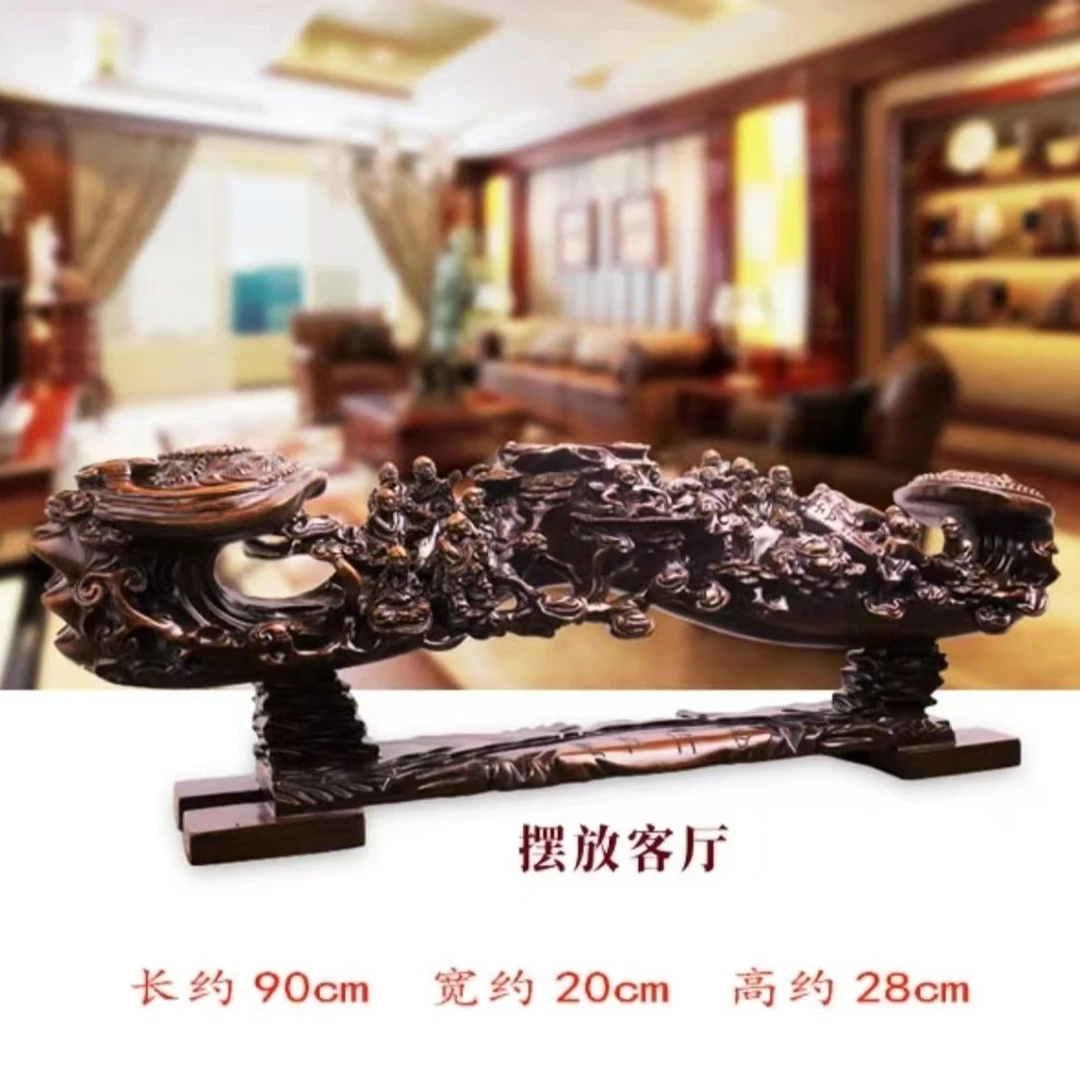 十八罗汉整雕摆件(90cm*20cm*28cm)