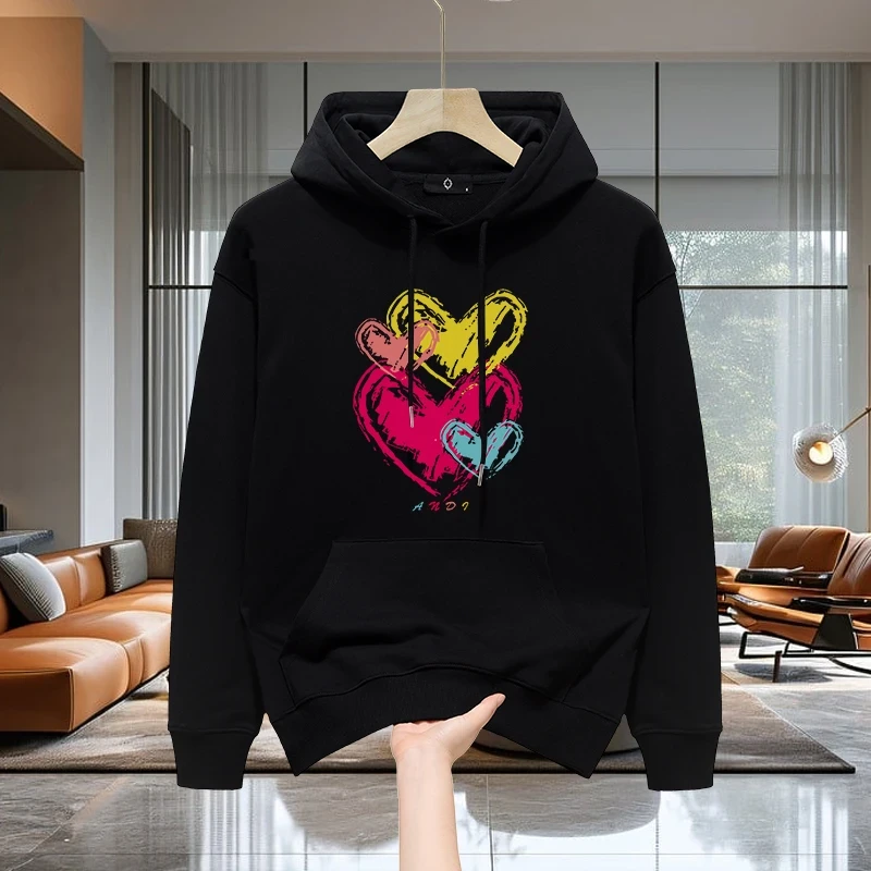 仓石一树印花连帽卫衣男春秋冬加绒百搭情侣帽衫宽松休闲长袖上衣