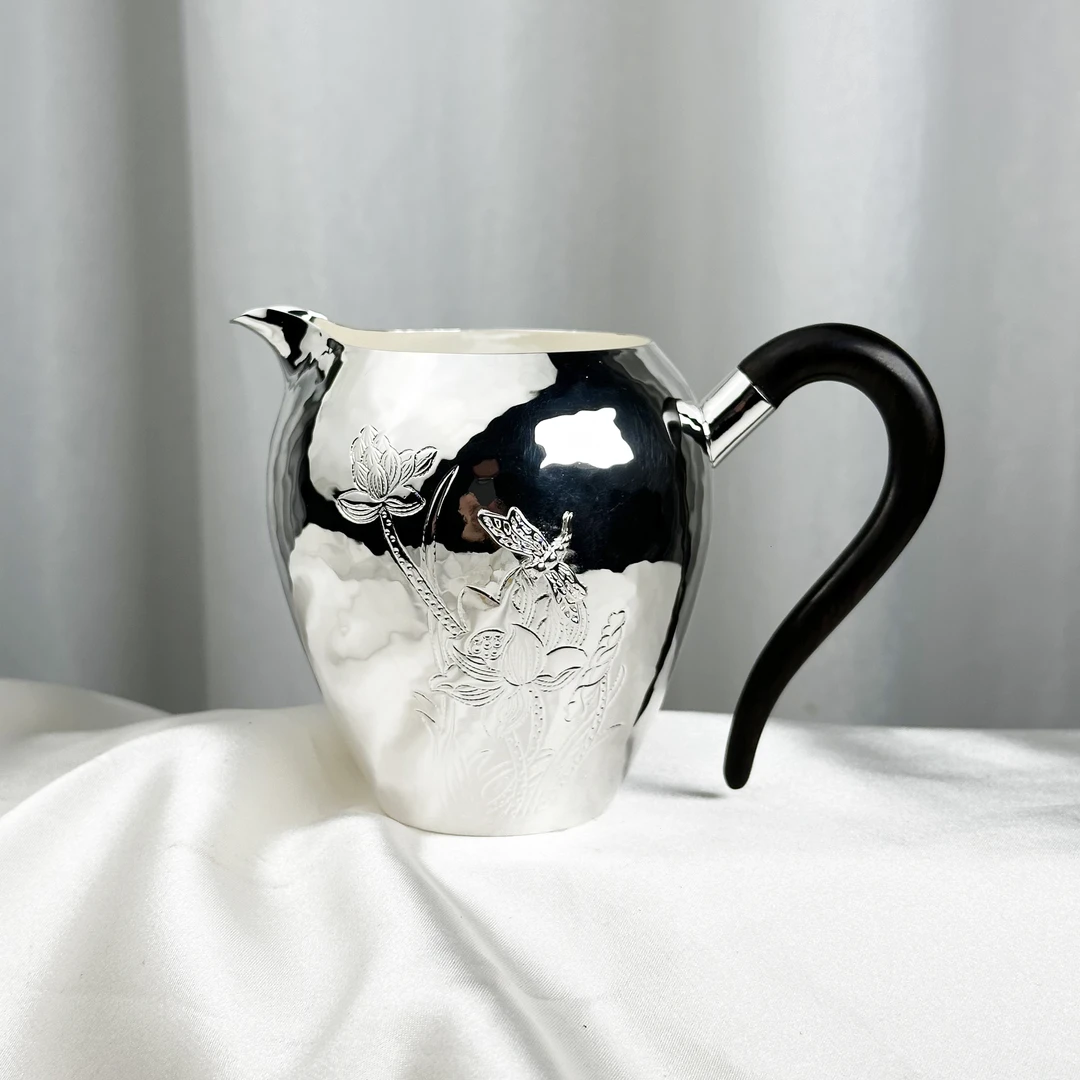 新品-999银手工蜻蜓公道杯