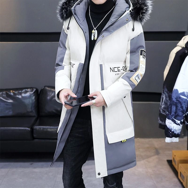 波司澄羽绒服2023新款羽绒棉服男士中长款潮流毛领冬季外套青少年
