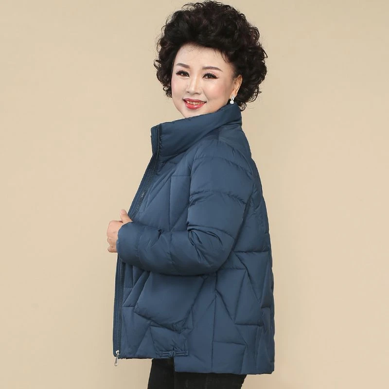 波司澄羽绒服短款棉服女2022冬新款中老年棉袄女宽松加厚妈妈棉衣