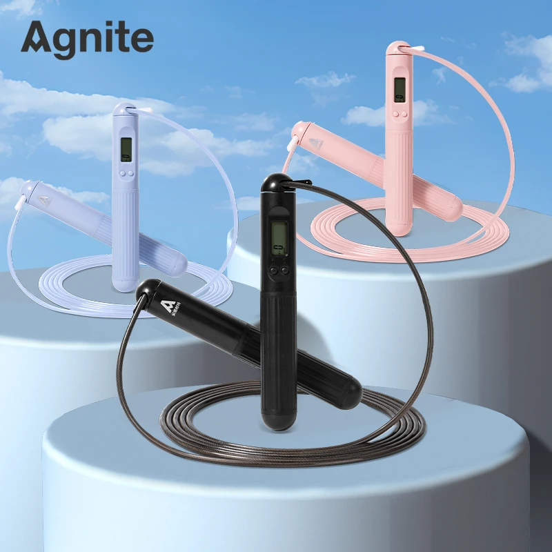 得力计时计数跳绳健身男女生运动成人学生中考考试专业钢丝跳绳