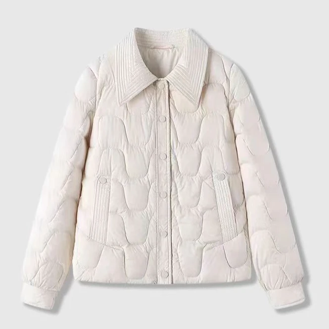 冬季新款白鸭绒服长袖气质休闲简约百搭时尚厚外套9619