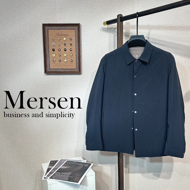 美尔森【精品鹅绒】白鹅绒轻商务男士翻领羽绒服 H8193